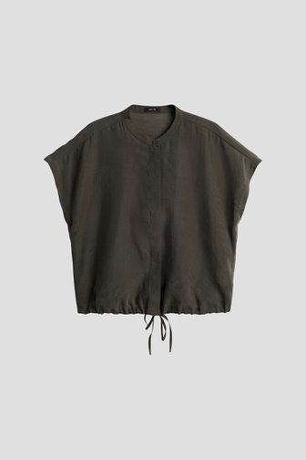 Voorkant van Donkergroene blouse met korte mouwen  door Opus voor Dames