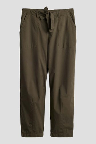 Voorkant van Donkergroene broek met elastische taille door Opus voor Dames