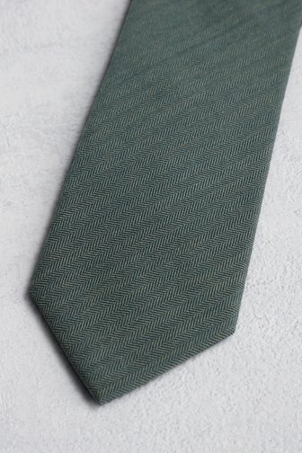 Voorkant van Donkergroene gemêleerde das door Liberty Island voor Heren