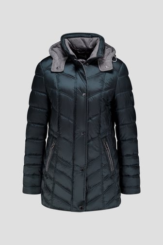 Voorkant van Donkergroene gewatteerde jas door Barbara Lebek voor Dames