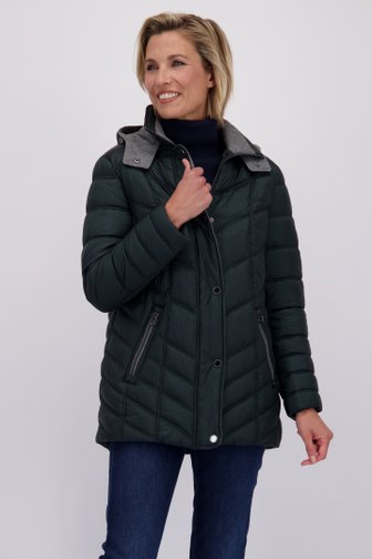 Voorkant van Donkergroene gewatteerde jas door Barbara Lebek voor Dames