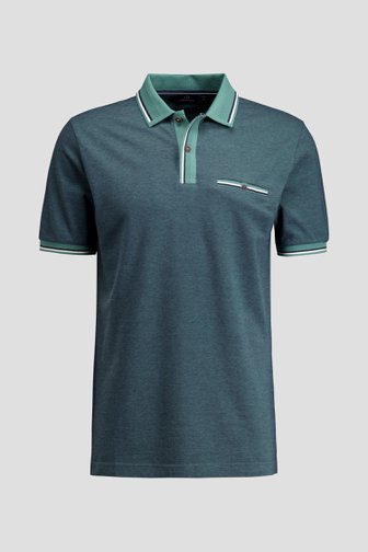 Voorkant van Donkergroene polo met korte mouwen door Dansaert Blue voor Heren
