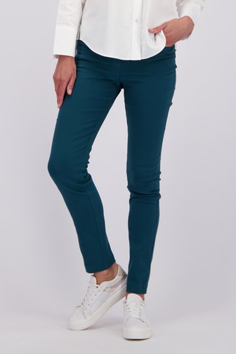 Voorkant van Donkergroene stretchbroek met elastische taille  door Claude Arielle voor Dames
