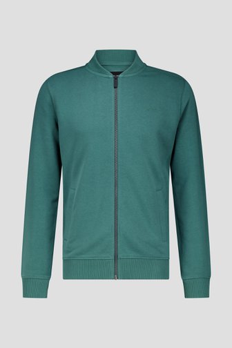 Donkergroene sweater met rits van Ravøtt voor Heren