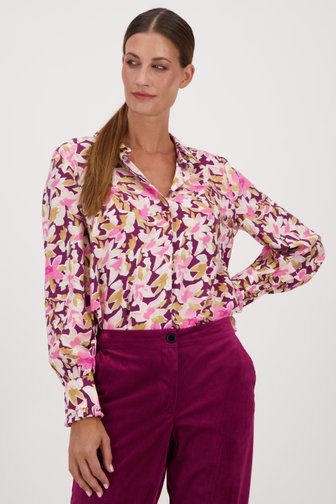 Donkerpaarse blouse met bloemenprint van JDY voor Dames
