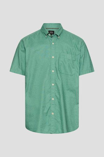 Voorkant van Donkerturquoise linnen hemd - Regular fit door Camel active voor Heren