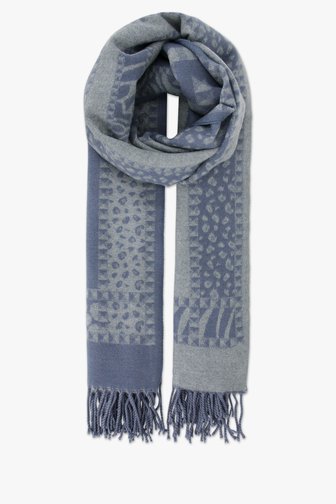 Écharpe bleue avec imprimé gris clair	 de Modeno pour Femmes