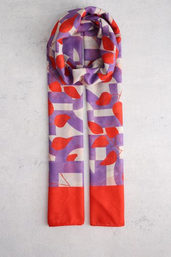 Écharpe rouge-violet à imprimé abstrait de D'Auvry pour Femmes