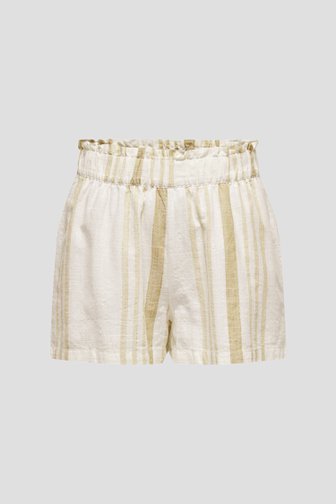 Ecru-beige gestreepte paperbag short van JDY voor Dames