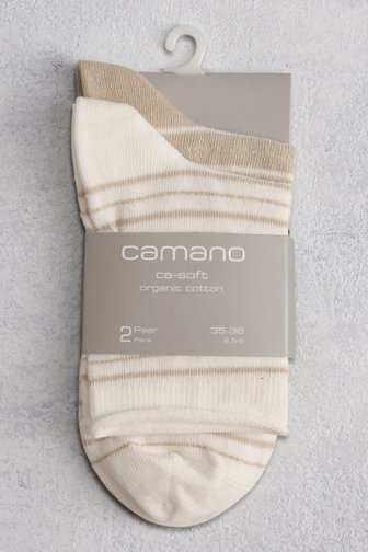 Ecru-beige kousen met glitter - 2 paar van Camano voor Dames