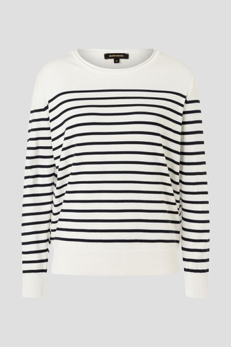 Ecru-blauw gestreept truitje van More & More voor Dames