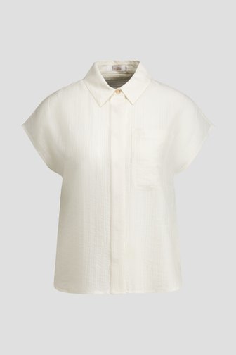 Voorkant van Ecru blouse in fijne reliëfstof door Liberty Loving nature voor Dames