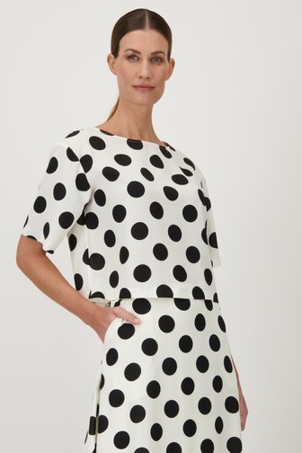 D'Auvry Ecru blouse met bollen