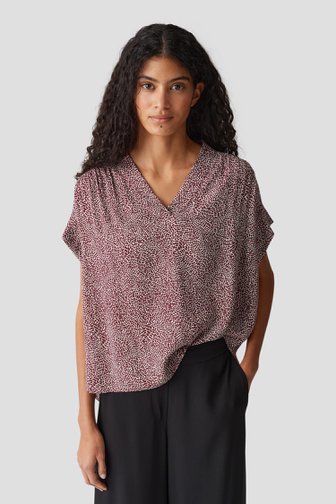 Ecru blouse met bordeaux print van Opus voor Dames