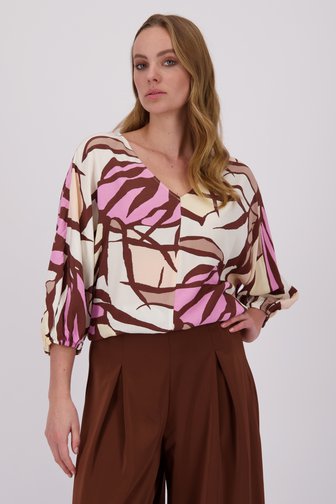 Ecru blouse met grafische print van D'Auvry voor Dames