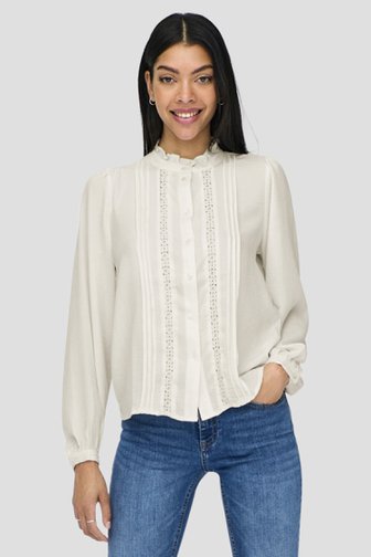 Ecru blouse met kanten detail van JDY voor Dames