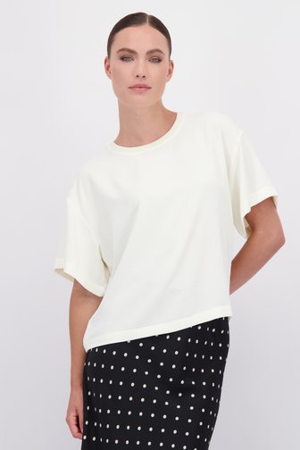 Voorkant van Ecru blouse met korte mouwen door JDY voor Dames