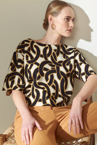 Ecru blouse met schakelprint van D'Auvry voor Dames
