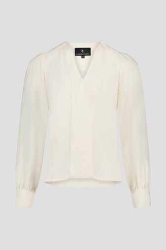 Ecru blouse met V-hals van AC voor Dames