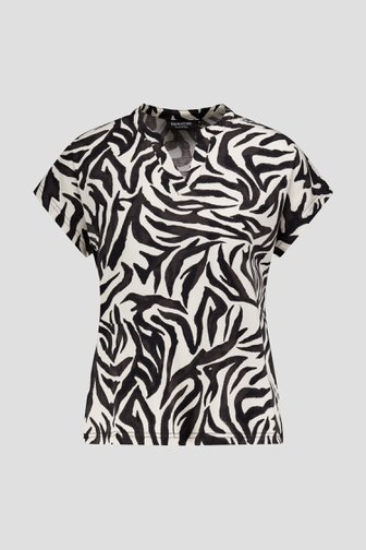 Ecru blouse met zebraprint van Signature voor Dames
