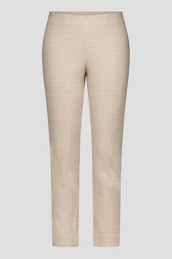 Ecru broek met beige print - 7/8 lengte van Liberty Island voor Dames