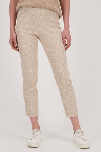 Ecru broek met beige print - 7/8 lengte van Liberty Island voor Dames