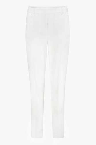 Ecru broek met elastische tailleband van Claude Arielle voor Dames