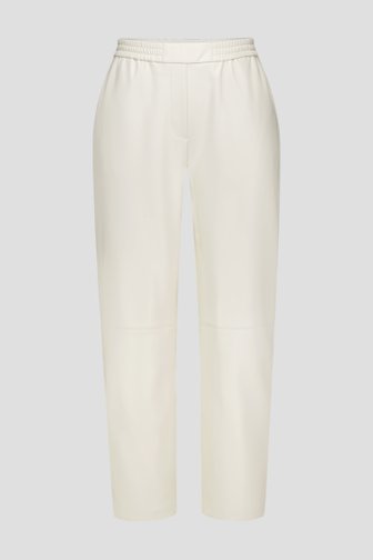 Ecru broek met leather look van D'Auvry voor Dames