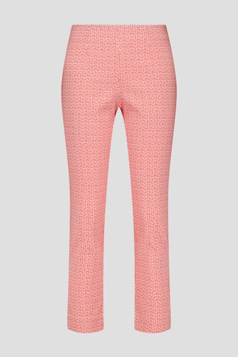 Ecru broek met roze print - 7/8 lengte van Liberty Island voor Dames