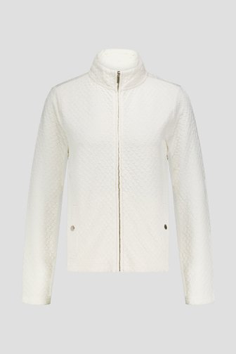 Voorkant van Ecru cardigan met rits  door Claude Arielle voor Dames