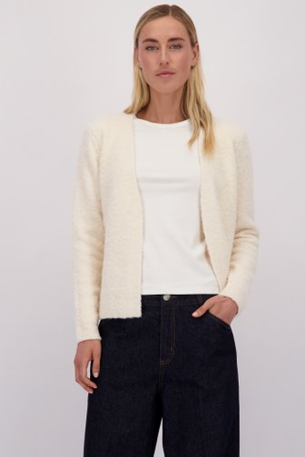 Voorkant van Ecru gemêleerde cardigan door Liberty Island voor Dames