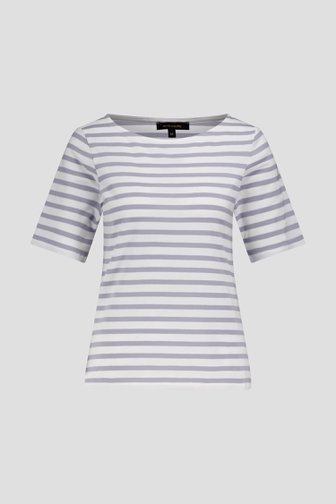Ecru-grijs gestreept T-shirt van More & More voor Dames