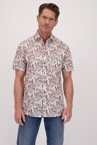 Voorkant van Ecru hemd met bloemenmotief - Regular fit door Dansaert Blue voor Heren