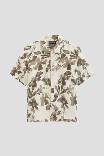 Productfoto 1 van Ecru hemd met bruine bloemenprint - Regular fit door Marc O'Polo voor Heren