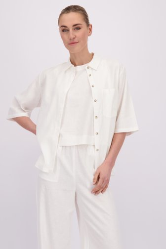 Voorkant van Ecru linnen blouse door Liberty Island voor Dames