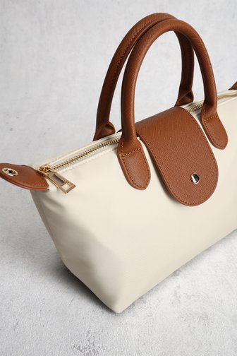 Voorkant van Ecru schoudertas met gouden rits door Liberty Island voor Dames