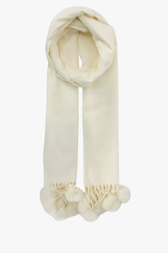 Productfoto 1 van Ecru sjaal met pompons door Liberty Island voor Dames