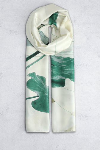 Voorkant van Ecru sjaaltje met bloemenprint door Modeno voor Dames