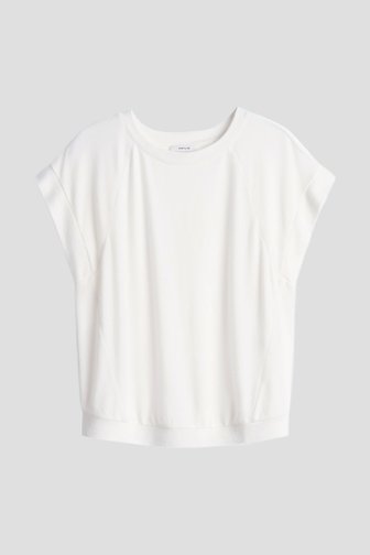 Voorkant van Ecru T-shirt met korte mouwen door Opus voor Dames