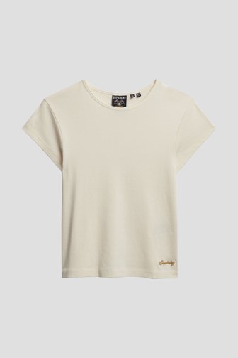 Productfoto 1 van Ecru T-shirt met ronde hals en korte mouwen door Superdry voor Dames