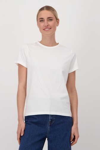 Ecru T-shirt met ronde hals van Liberty Island voor Dames