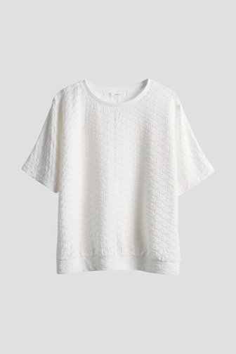 Ecru T-shirt met structuur van Opus voor Dames