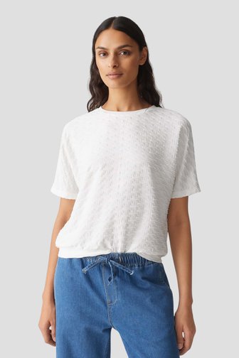 Ecru T-shirt met structuur van Opus voor Dames