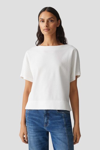 Ecru T-shirt met structuur van Opus voor Dames