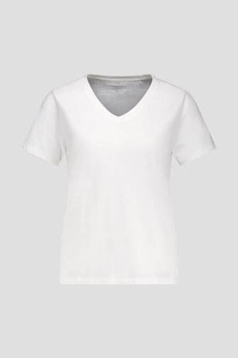 Ecru T-shirt met V- hals van Liberty Island voor Dames