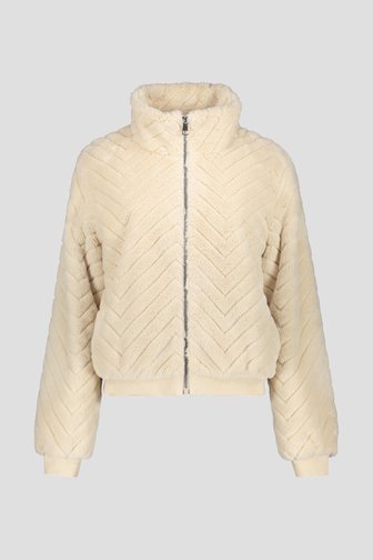 Voorkant van Ecru teddyjas met ritssluiting door Geisha voor Dames