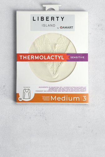 Voorkant van Ecru thermoshirt met lange mouwen door Liberty Island voor Dames