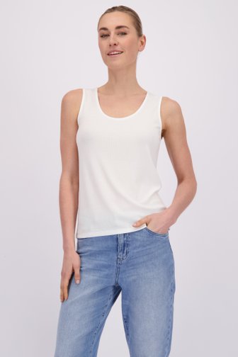Voorkant van Ecru topje met ronde hals door Liberty Island voor Dames