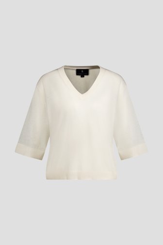 Voorkant van Ecru trui met korte mouwen door AC by Annelien Coorevits voor Dames