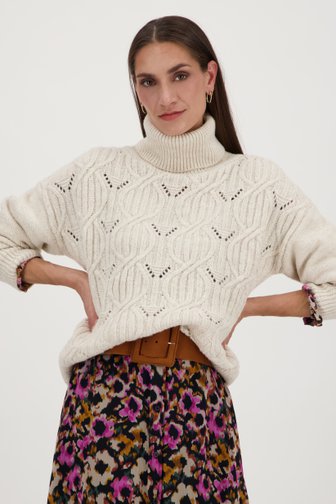Ecru trui met rolkraag van More & More voor Dames